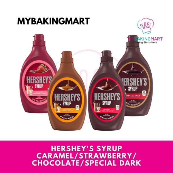 Assorted Hershey's Syrup Chocolate / Caramel (Expiry Date 02/2024) / Strawberry / Special Dark Chocolate 623g