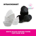 FLUFFY Mini Plain White/Black Baking Paper Cup 1000pcs/roll