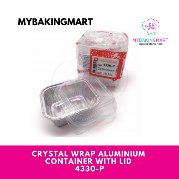 Crystal Wrap Aluminium Container With LID 4330-P (10 pcs)