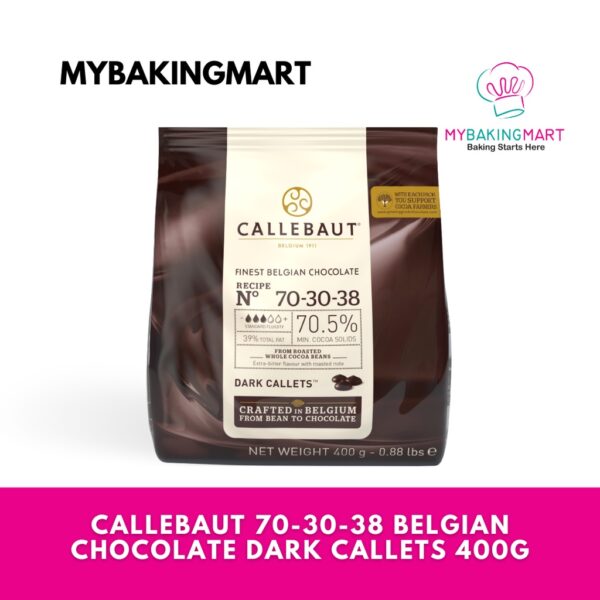Callebaut N° 70-30-38 Finest 70.5% Belgian Dark Chocolate Couverture (Callets) 400g