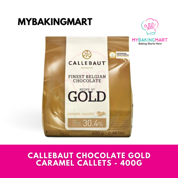 Callebaut Gold Caramel Callet 30.4% Finest Belgian Chocolate Recipe N° 400g
