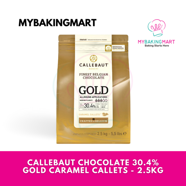 Callebaut Gold Caramel Callet 30.4% Finest Belgian Chocolate Recipe N° 2.5kg