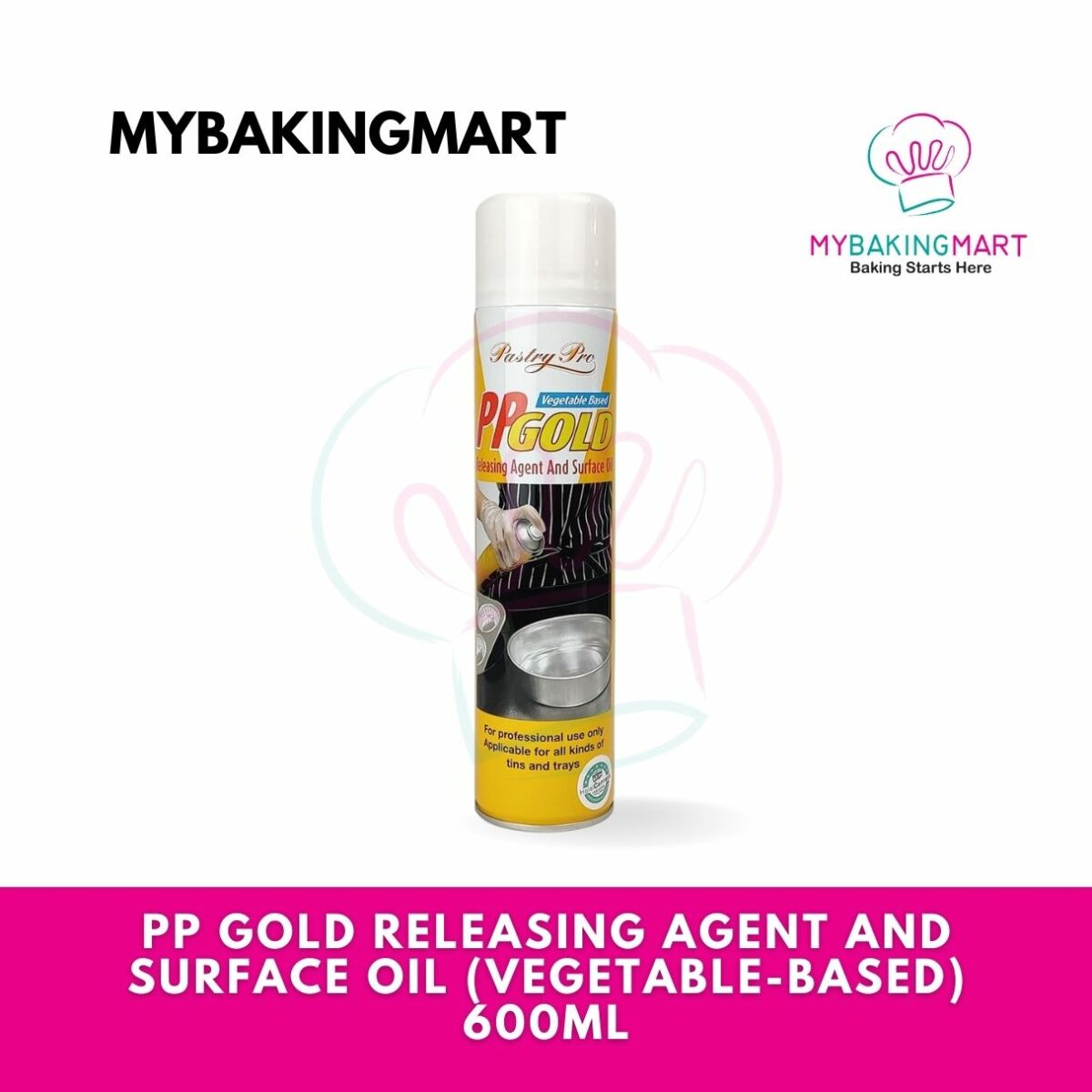 PP Gold (Vegetable Oil Based Spray), Pan Release Spray 600ml - Image 1