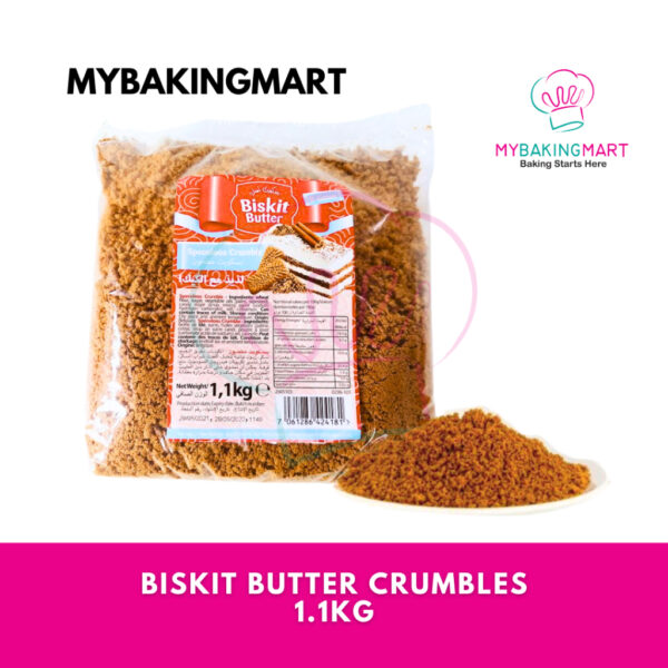 Biskit Butter Crumbles 1.1kg - Biscuit Cake Base Topping Crumb Ala Biscoff