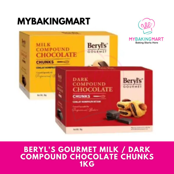 Beryl's Milk / Dark Chocolate Compound Chunk 1kg