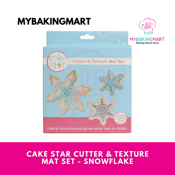 Cake Star Snowflake Cutters and Texture Mat Set - Image 2