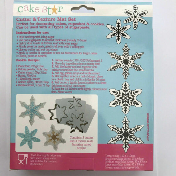 Cake Star Snowflake Cutters and Texture Mat Set - Image 3
