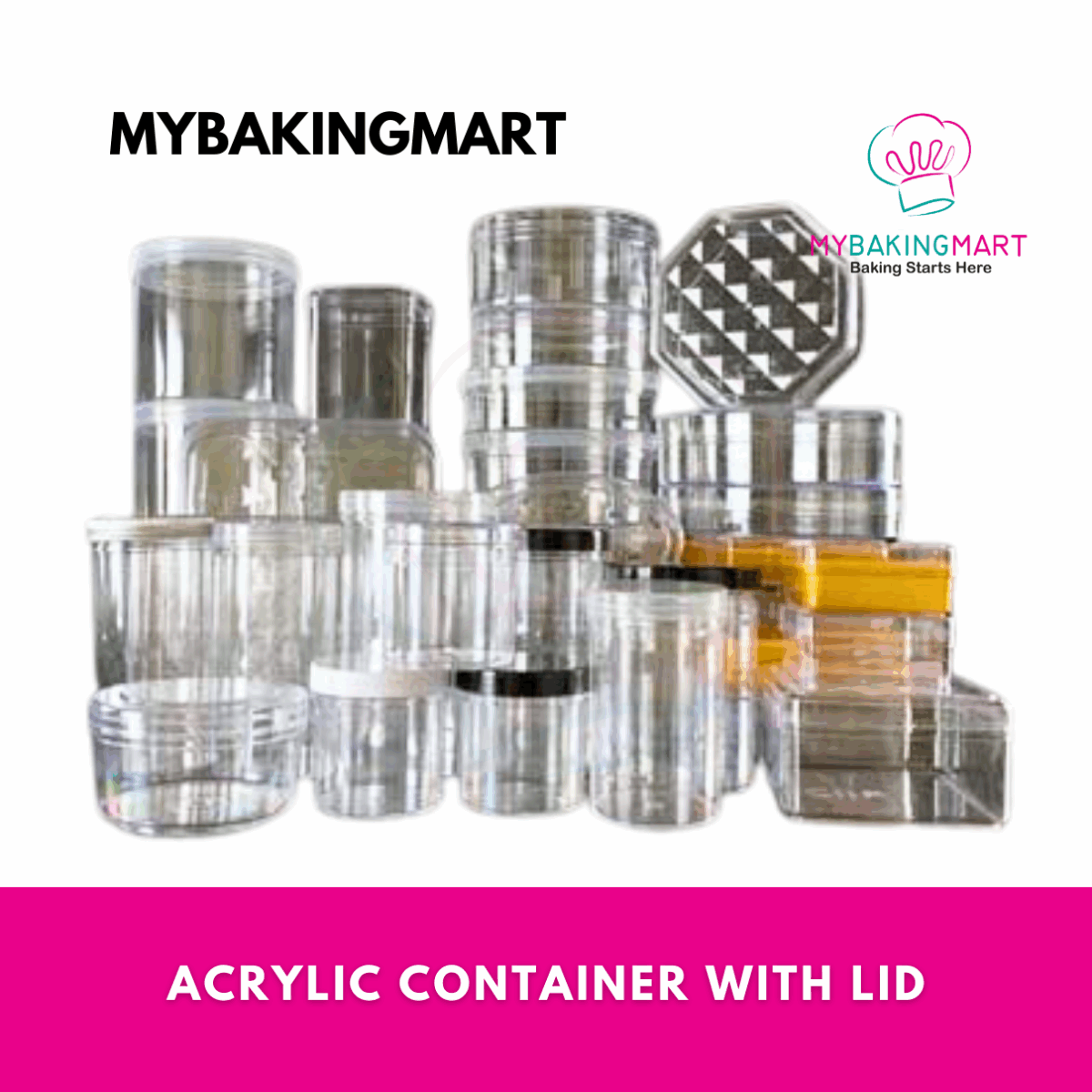 Acrylic Food Storage Container Set – Clear Jars with Lids - Image 1