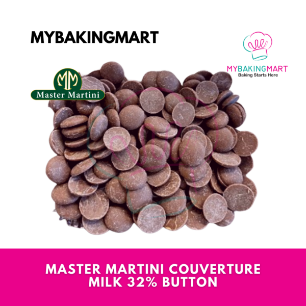 Master Martini Milk 32% Button 250g / 500g / 1kg Couverture Chocolate