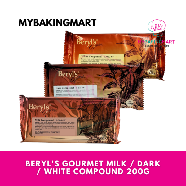 Beryl's Gourmet Milk / Dark / White / Strawberry Chocolate Compound Bar 200g - Image 6