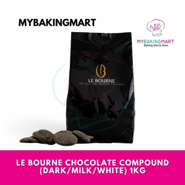Le Bourne Chocolate Compound Coins (Dark / Milk / White) 1kg - Halal Coklat