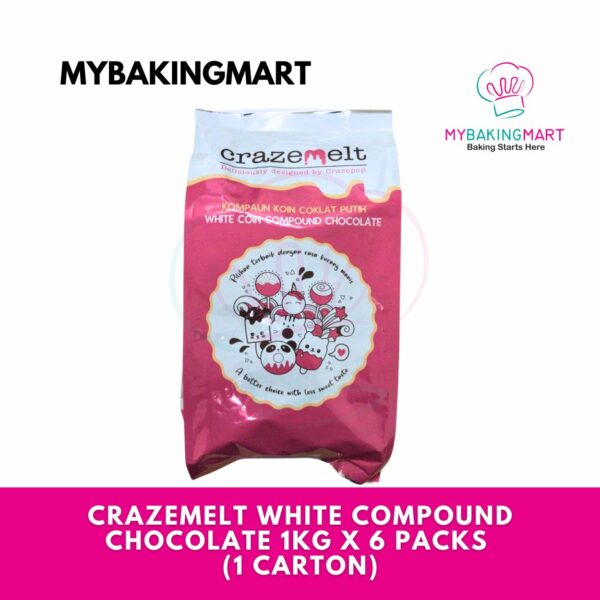 Crazemelt White Compound Chocolate 1kg x 6 (1 Carton)