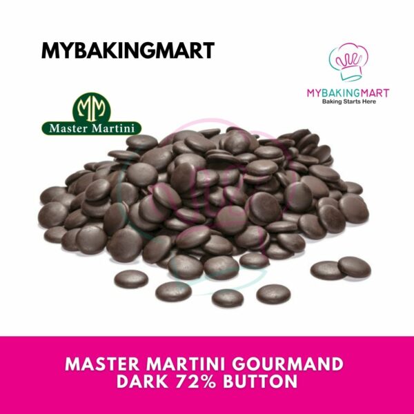 Master Martini Dark 72% Button 250g / 500g / 1kg Couverture Chocolate