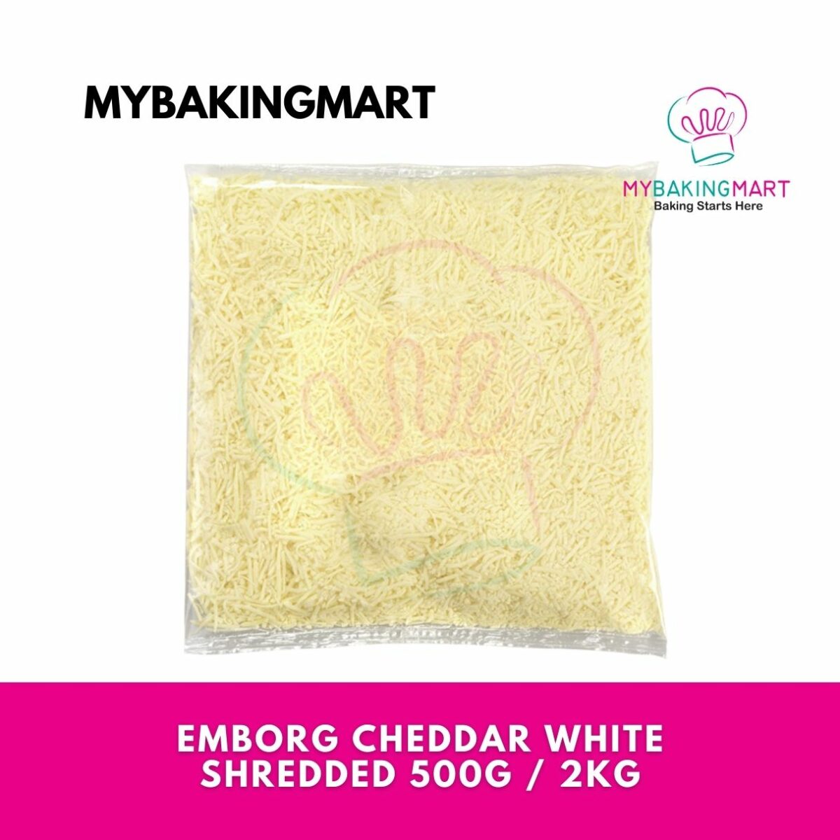 Emborg Cheddar White Shredded 500g / 2kg - Image 1