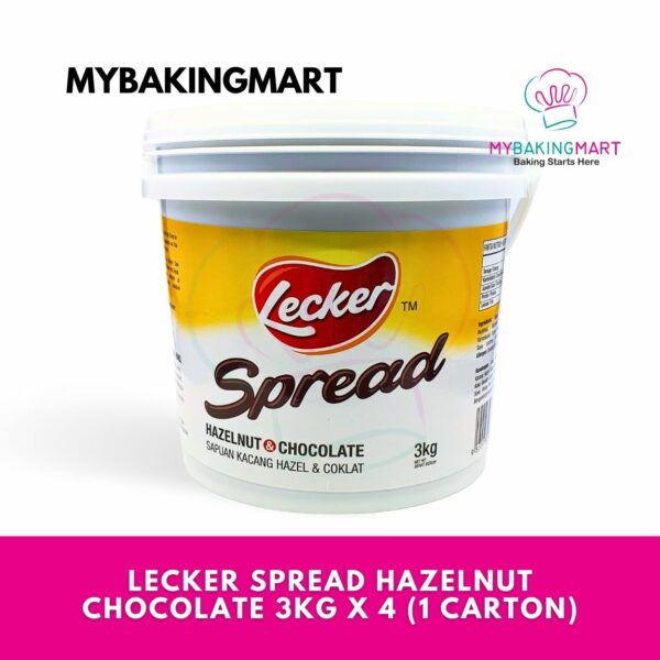 Lecker Hazelnut Chocolate Spread 3kg x 4 (1 Carton)