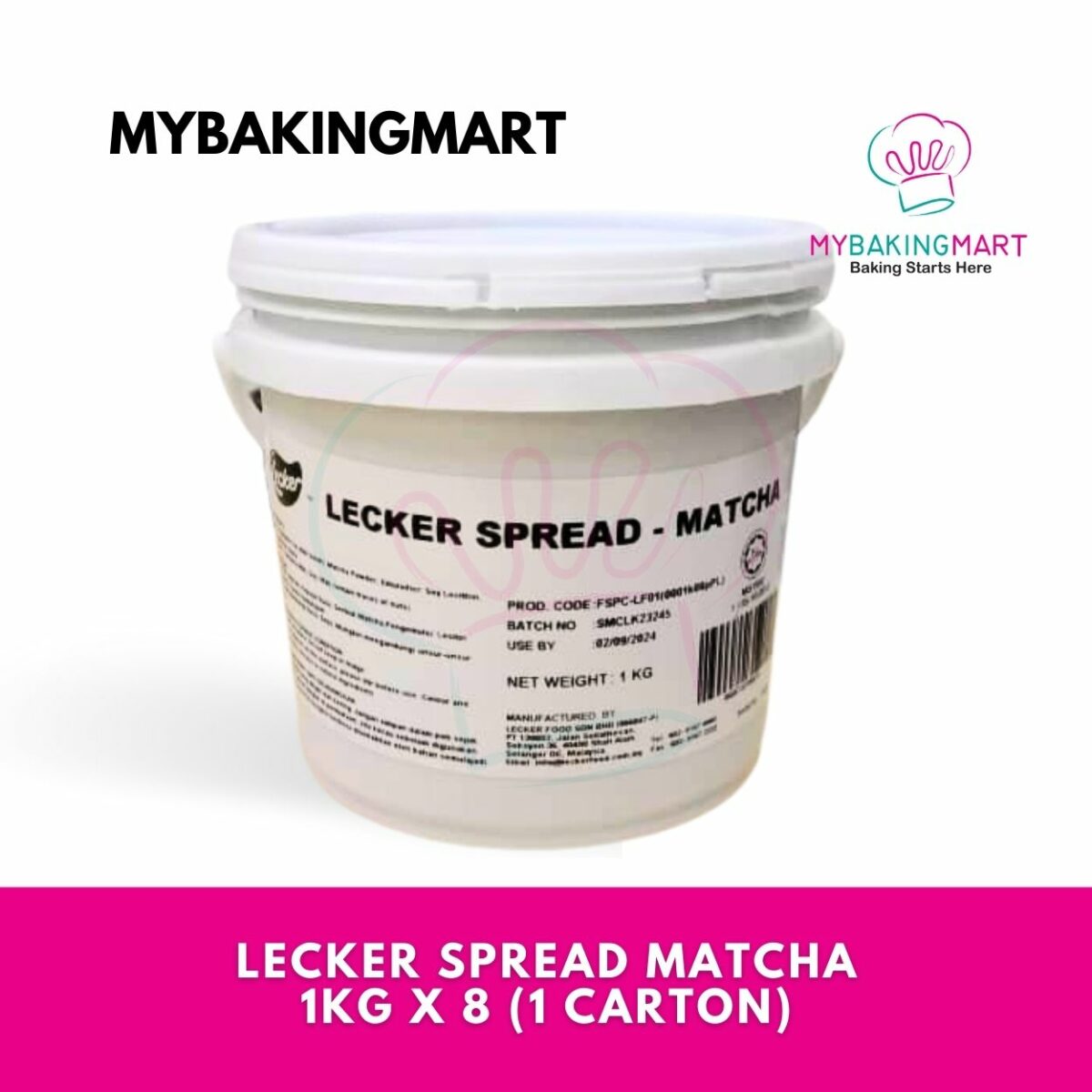 Lecker Matcha Spread 1kg x 8 (1 Carton) - Image 1