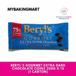 Beryl's Gourmet Extra Dark Chocolate Coins 350g x 12 (1 Carton)