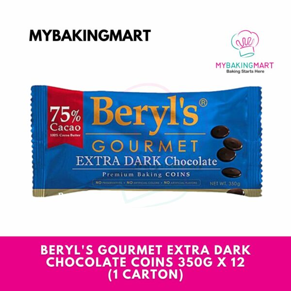 Beryl's Gourmet Extra Dark Chocolate Coins 350g x 12 (1 Carton)