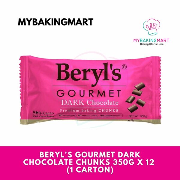 Beryl's Gourmet Dark Chocolate Chunks 350g x 12 (1 Carton)