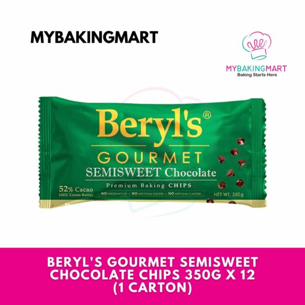Beryl's Gourmet Semisweet Chocolate Chips 350g x 12 (1 Carton)