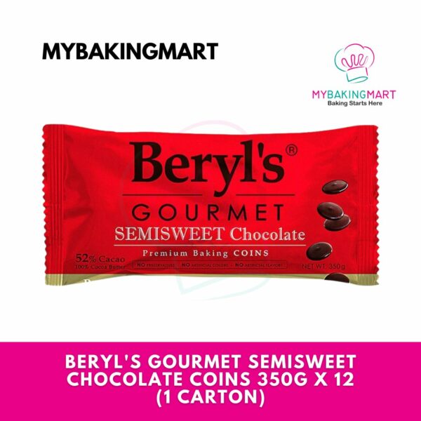 Beryl's Gourmet Semisweet Chocolate Coins 350g x 12 (1 Carton)
