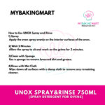 UNOX Spray and Rinse (Spray Detergent for Oven) 750ML - Image 2